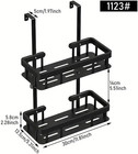 Over Door Shower Caddy  Black Rustproof Bathroom Organizer  2-tier Storage Rack 
