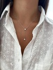 2ct Pear   Round Cut Lab-created Diamond Pendant 14k White Gold Plated Necklace
