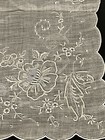 Vintage White Madeira Heavily Embroidered Wedding Hanky Handkerchief