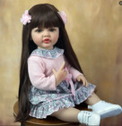 22in Girl Reborn Baby Dolls Lifelike Newborn Full Body Vinyl Handmade Toddler