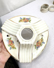 3 Vtg Porcelier Light Fixture Set Porcelain Ceramic Floral Ceiling  W Parts Frsh