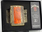 Zippo 49284 Jim Beam Armour Engraved Antique Brass Plate Windproof Lighter A-21
