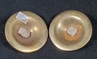 Brass Castanet Set India Arts Finger Cymbals Belly Dancing Flower Design Vintage