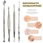 Pimple Popper Tools Kit 4 Pc Blackhead Extractor Comedone Acne Spot Whitehead
