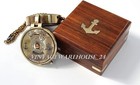 Antique Brass Pocket Compass Vintage 100 Year Calendar Compass With Wood Box