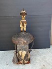 Vintage Igbo Masquerade Headpiece - Figure On Helmet Mask  agbogho Mmuo 
