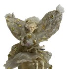 Handmade Art Fairy Doll Mixed Media Gold Wings Turtle Dove Fantasy Decor Ooak