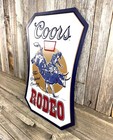 Coors Banquet Beer Rodeo 14  Metal Aluminum Diecut Sign Garage Bar Man Cave New