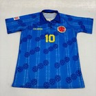 Colombia Valderrama 10 Soccer Jersey Blue World Cup Usa 94 Mens Xl Retro Shirt