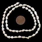 Vintage Japanese Rice Pearl Beads 5mm White Oval 16 Inch Strand