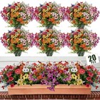 Artificial Flowers For Outdoors  20 Bundles Uv Resistant Fake Flowers Plants 