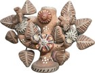 Vintage Mexican Folk Art Candle Holder Handmade Clay