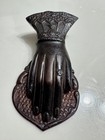 Vtg Antique Victorian Style Hand W  Ring Brass Tin Iron Desk   Wall Paper Clip