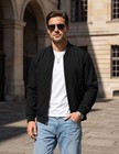 Men s Spring Fall Thin Bomber Jacket Full-zip Sportswear Lightweight Casual Coat