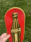Original Coca Cola Coke Embossed Bottle Painted Metal Thermometer Sign No Tube
