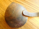 Old Antique Primitive Well Used 12  Ladle With Spout   Curled Handle  Free Ship 