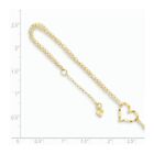 Real 14kt Yellow Gold Double Strand Heart 9in Plus 1in Ext Anklet  9 Inch