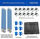 Machrus Replacement Round Trampoline Safety Enclosure Net Set Kit With 6 Pole   