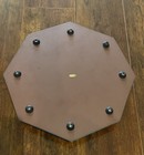 Vintage Brass Octagon Bevel Mirrored Vanity Tray stand Perfume Storage Organizer