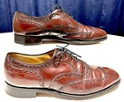 Vtg Johnston   Murphy Aristocraft Longwing Wingtip Oxfords Burgundy 10d