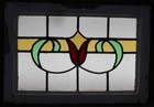 Old English Leaded Stained Glass Window Pretty Floral Design 23 25  X 16 