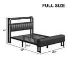 Metal Full Queen Bed Frame With Galaxy Aurora Star Projector     Charging Station