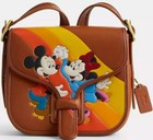 Nwt Disney X Coach Courier Bag With Mickey Mouse   Minnie Mouse Cq801  Sealed