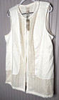 Chicos Jacket   Vest Set  Women 16 18 White Topper Eyelet Crochet Set New  298