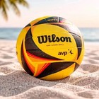 Wilson Avp Optx Official Beach Volleyball Tour Match Game Ball - Black yellow