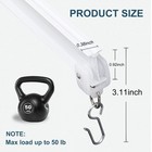 Makefeile White Ceiling Curtains Track 24ft Flexible Bendable With Hooks