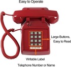 Retro Red Landline Phone Vintage Corded Desk Telephone Large Button