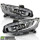 2016-2020 Honda Civic Halogen Type Led Drl Projector Headlights Lamps Left right
