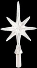 5-pk Rare Small Snowflake Crystal Clear Star Ceramic Christmas Tree Topper