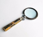 Antique Vintage Maritime Brass Magnifying Magnifier Glass Sturdy Resin Handle