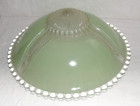 Vintage 3 Chain Art Deco Hanging Ceiling Shade   Light Green Embossed Bead Trim