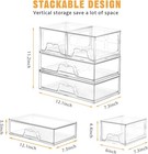 4 Pack Stackable Storage Drawers Clear Acrylic Organizer Bathroom Makeup