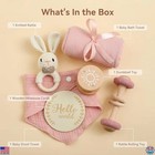 Charming Pink Wooden Teether Set - 6-piece Baby Shower Gift Bundle For Newborns