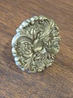 Lot Of 10 Vintage Ornate Floral Heavy Brass Cabinet Door Knobs 2 1 2  Diameter
