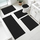 Bathroom Rugs Set 5 Pcs Bath Mats Toilet Lid Cover   U Shaped Contour Toilet Rug