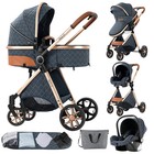 Lightweight Baby Stroller 3 In 1 Newborns Travel System Prams Multifunctional Hi