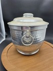 Vintage Mcm  Hammered Aluminum Ice Bucket  Made In Italy 