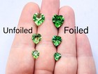 Vintage Uranium Glass Heart Gem Vintage Foiled Unfoiled 11mm 8mm 6mm
