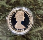 1980          Gibraltar 1 Crown - Admiral Lord Nelson  Silver Proof Crown  925
