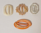 Four Vintage Antique Slide Buckles  Three Mother Of Pearl And One Glass  chez 