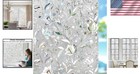Frosted Window Privacy Film White Lace Stained Glass Static Cling Tint