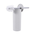 Superio Decorative Plastic Toilet Bowl Brush And Holder Set  2 Pack White Smoke