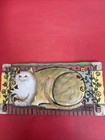 Set Of 2 Vintage E  Smithson Cat Wall Plaques Folk Art Cats 3d - 8   x4 
