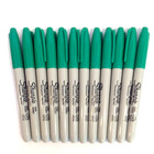 Lot Of 12 Sharpie 30004 Green Permanent Markers Fine Point Bullet Tip New