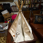Little Dove Kids Canvas Teepee Play Tent For Indoor Play  White