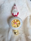 Rare 1992 Early Christopher Radko  two Sided Santa Reflector   Ornament